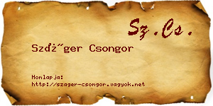 Száger Csongor névjegykártya