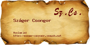Száger Csongor névjegykártya