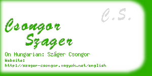 csongor szager business card