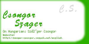 csongor szager business card